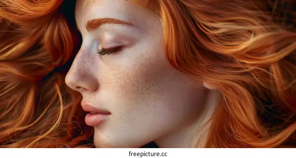 portrait of a beautiful redheaded woman