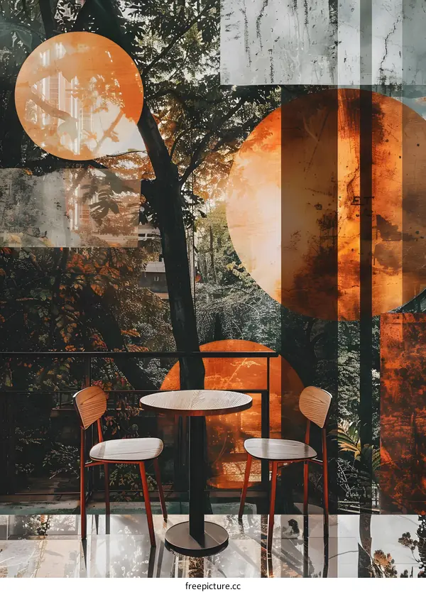 Abstract  Minimalist  Orange  Circle  Wallpaper