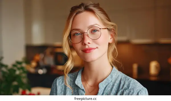 Portrait of a Woman with Glasses in a Casual Setting