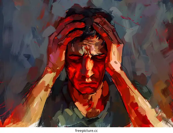 man holding his head