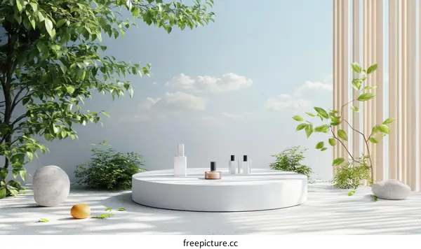Elegant Modern Product Presentation with Greenery
