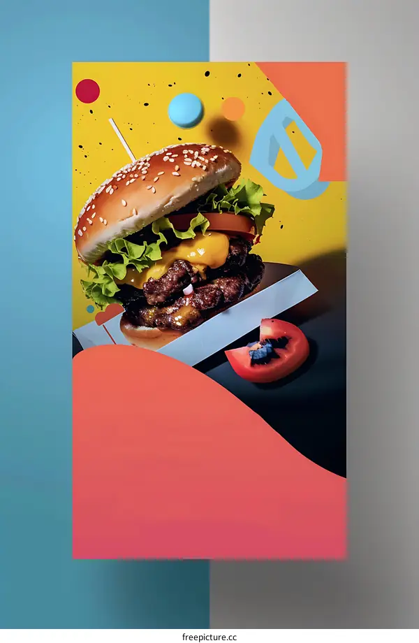 Double Cheeseburger with Lettuce and Tomato