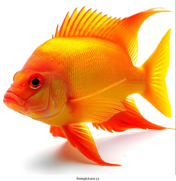 Vibrant Orange Fish on White Background