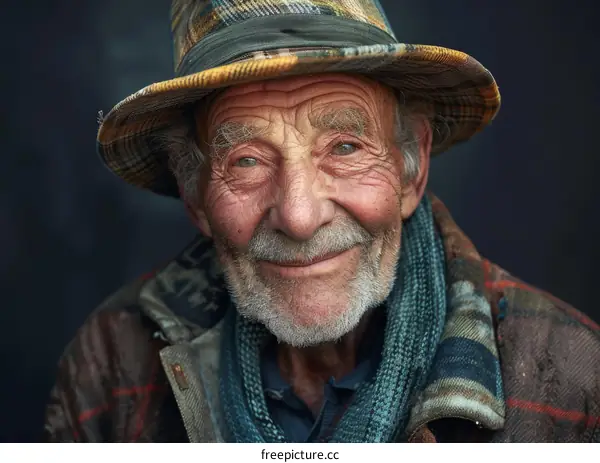 Portrait of a Smiling Elderly Man