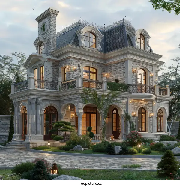 Luxurious European-Style Villa with Stunning Garden