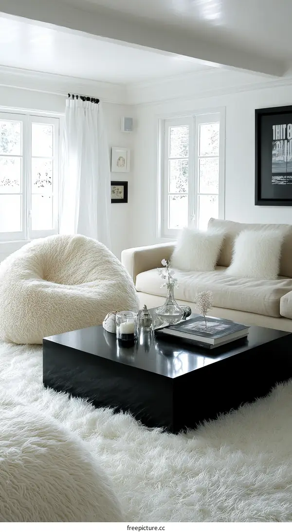 Modern White Living Room Interior Design