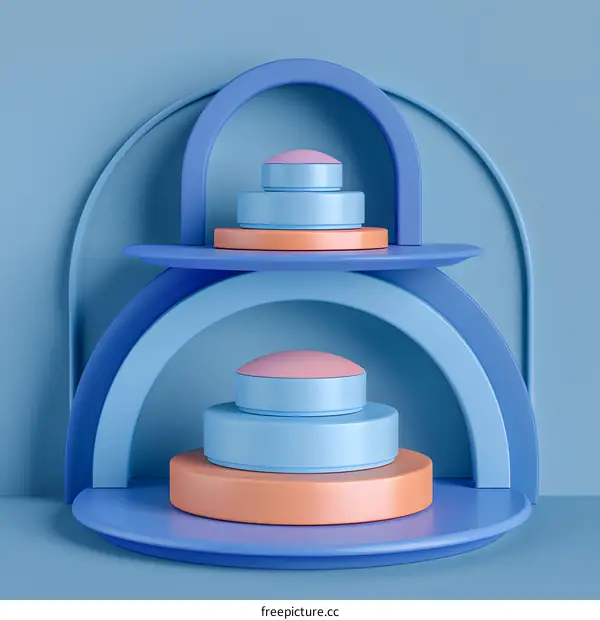 Abstract Blue and Pink Geometric Shapes Background