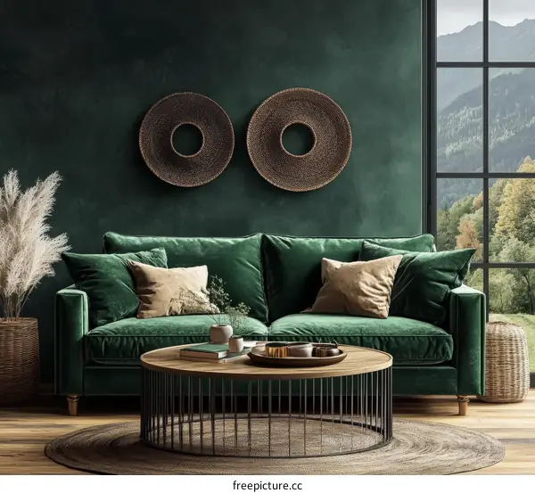 Modern Green Living Room Interior Design