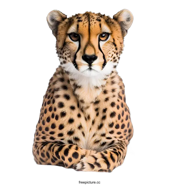 [Transparent Background PNG]Cheetah Portrait on White Background