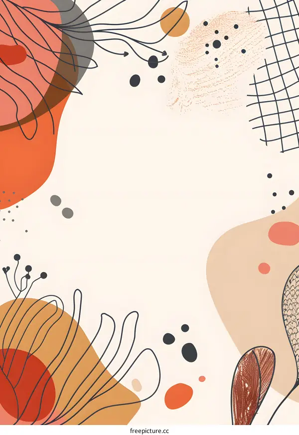 Abstract Background With Doodle Shapes And Lines