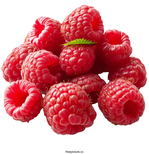 [Transparent Background PNG]Close Up Fresh Raspberries