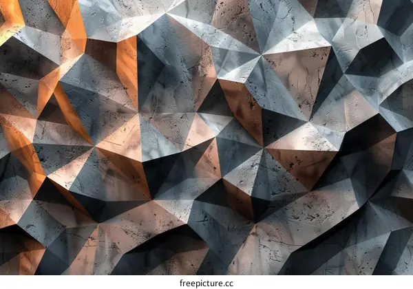 Metallic Geometric Surface - 3D Render