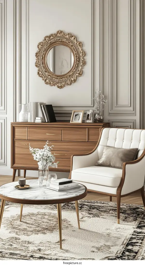 Elegant Living Room Interior Design with Classic Furniture