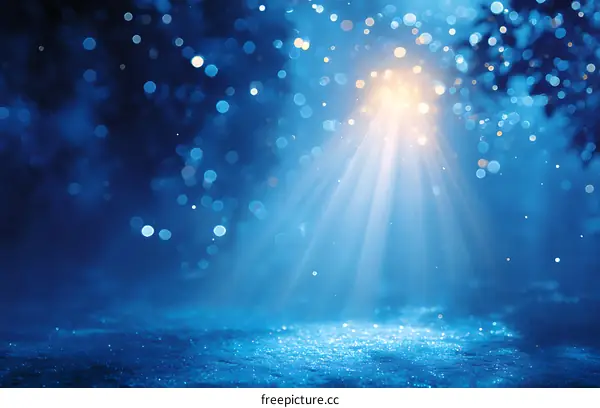 Abstract Blue Light and Glitter Background