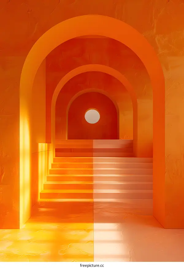 Orange Archway Stairs