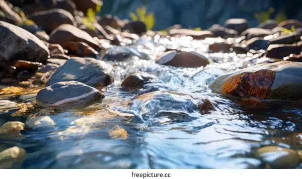 Close-up of water flowing over rocks in a river