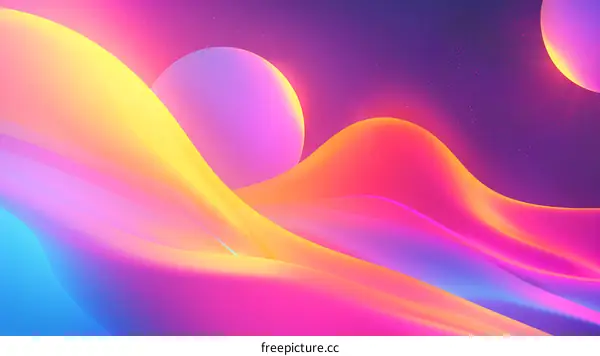 Abstract Background with Colorful Wavy Lines and Gradient