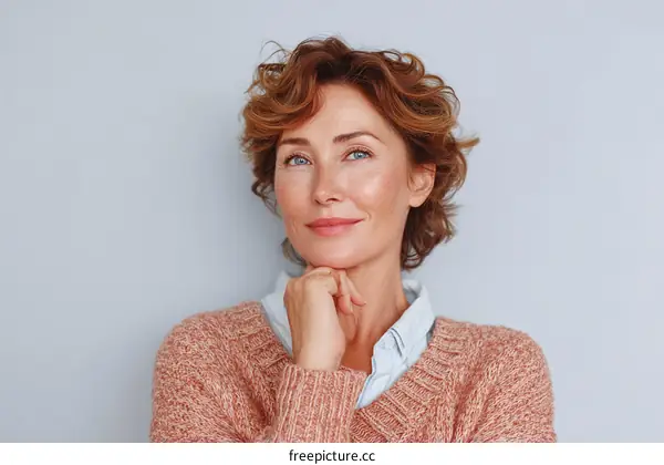 Portrait of a Thoughtful Woman with a  Warm Expression