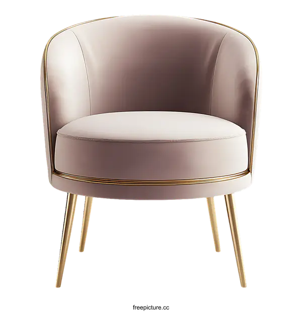 [Transparent Background PNG]Modern Elegant Light Pink Velvet Armchair