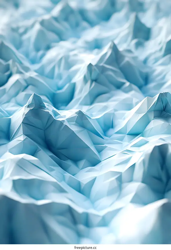 Abstract Blue and White Mountain Range Geometric Background