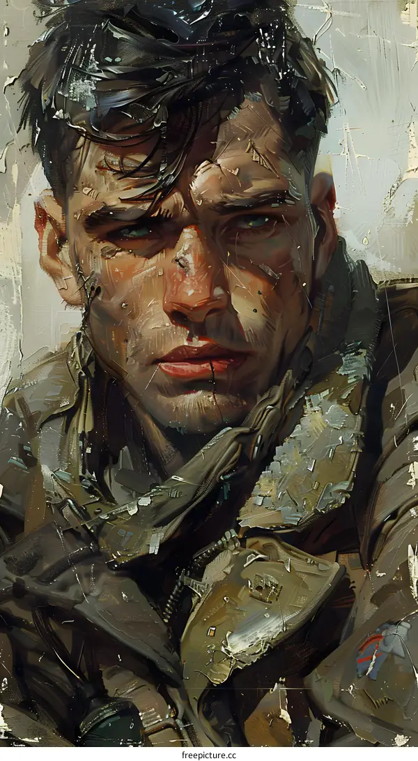 Portrait of a young man in military uniform