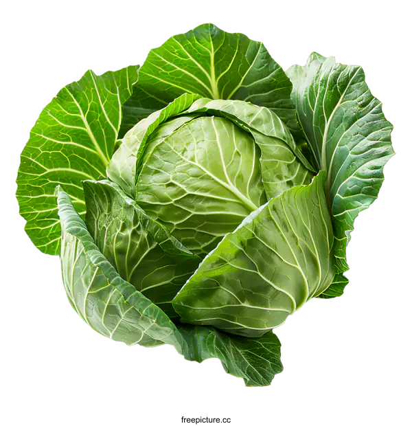 [Transparent Background PNG]Fresh Green Cabbage on White Background