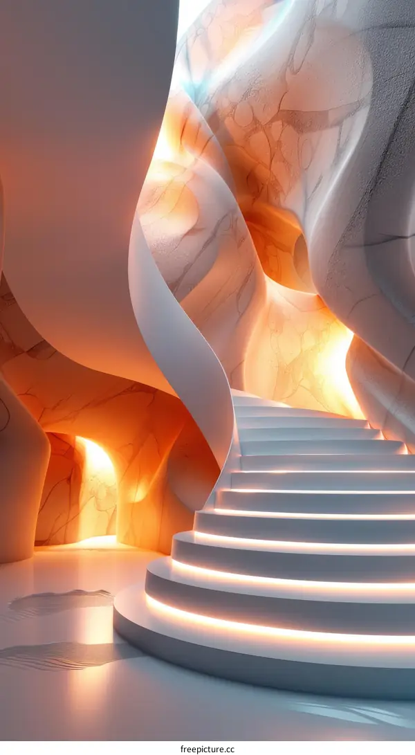 Abstract Futuristic Architecture Staircase Design