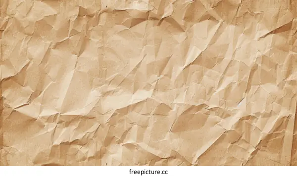 Crumpled brown paper background texture