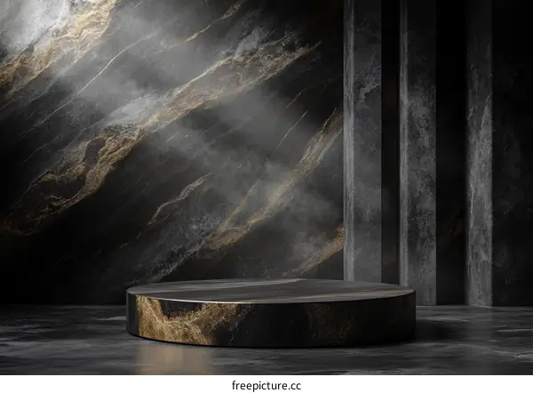 Dark Luxury Marble Podium Display