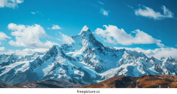 Majestic Snow-Capped Mountain Range