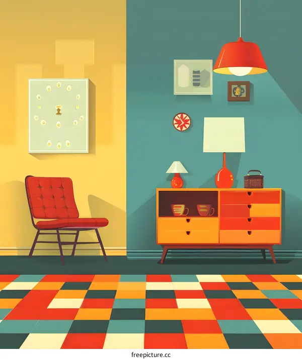 Mid Century Modern Living Room Interior Design