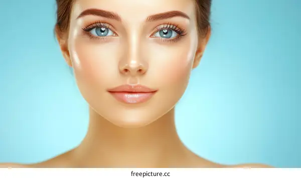 Beautiful Woman Portrait with Perfect Skin