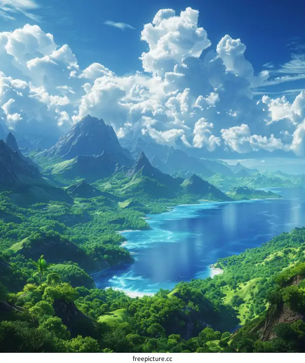 Tropical Paradise: Island Landscape with Stunning Scenery