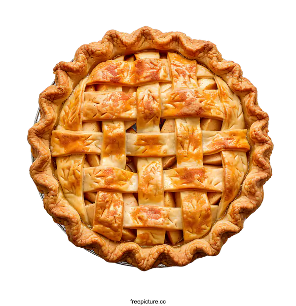 [Transparent Background PNG]Homemade apple pie isolated on white background