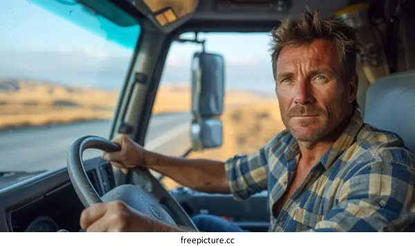 Portrait of a male truck driver
