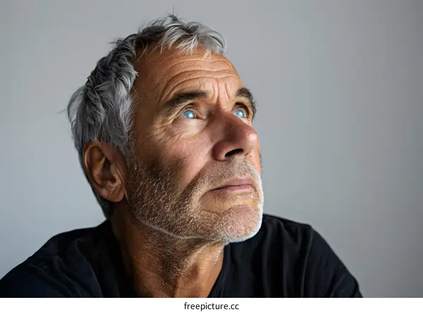 Portrait of a Senior Man Looking Up