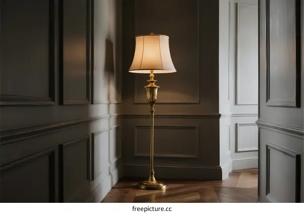 Elegant floor lamp in a stylishly decorated room