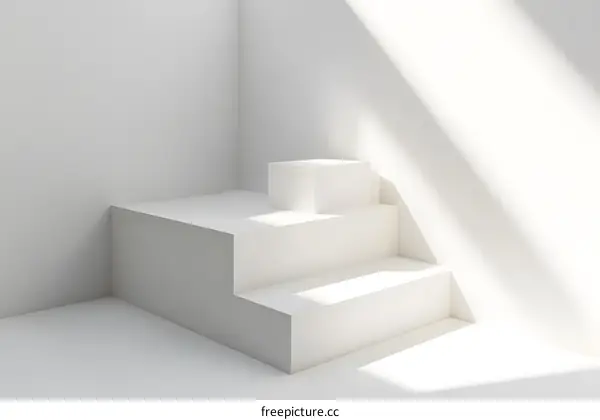 White Minimalist 3D Product Display Stand Mockup