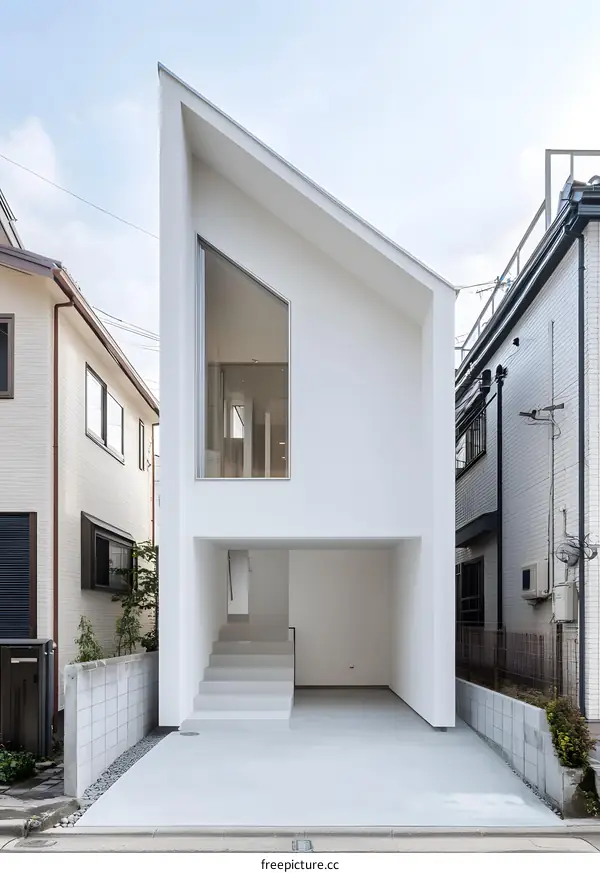 Modern White House with Unique Design in Japan