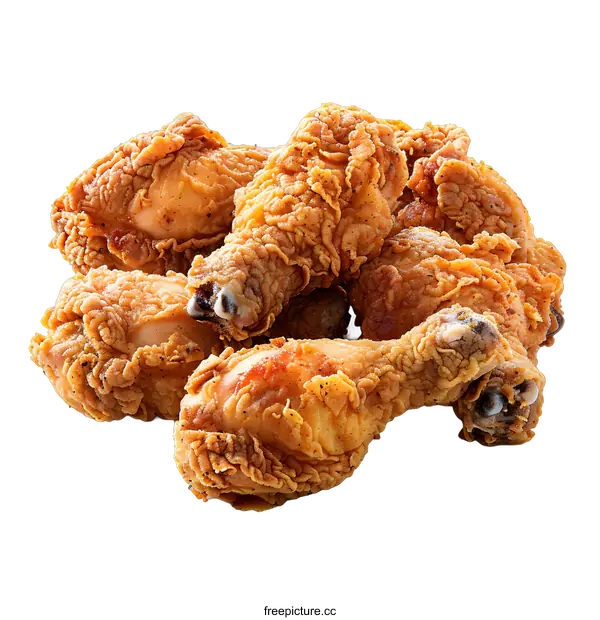 [Transparent Background PNG]Pile of Crispy Fried Chicken Drumsticks
