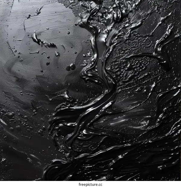 Black abstract painting