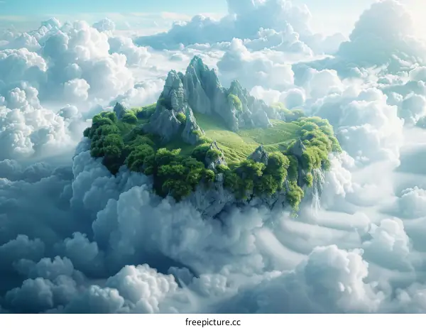 Floating Islands Among Majestic Mountains in an Enchanting Sky Paradise