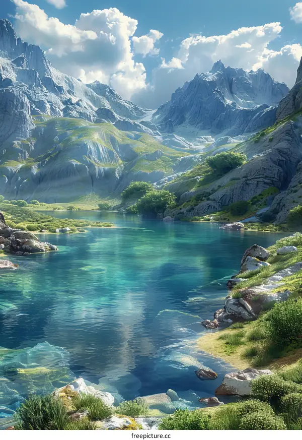 Lake and Mountain Landscape