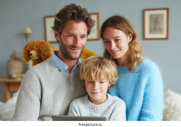 Family enjoying a digital moment together