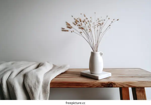 Rustic Minimalist Home Decor with Dried Flowers