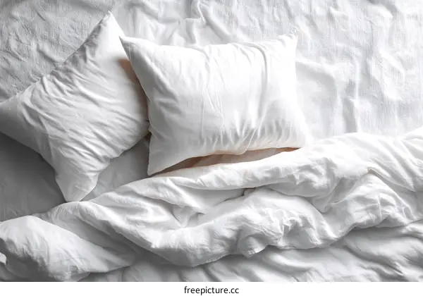 White Bedding Set with Pillows