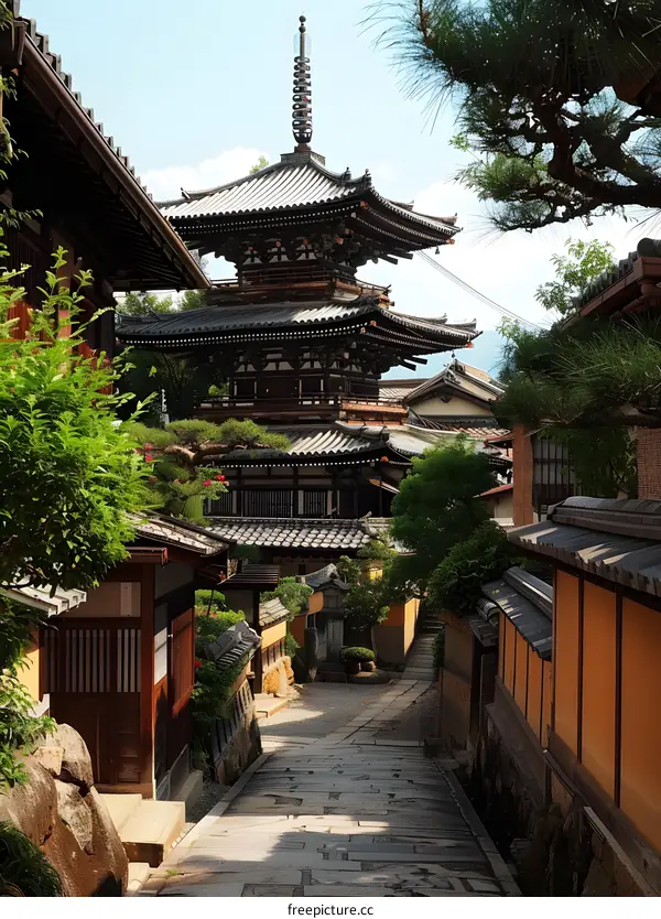 Japanese Pagoda Temple Architecture