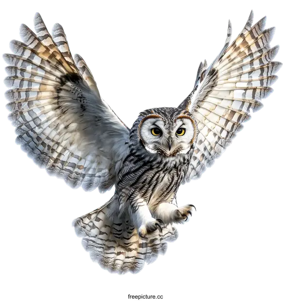 [Transparent Background PNG]Majestic Owl in Flight
