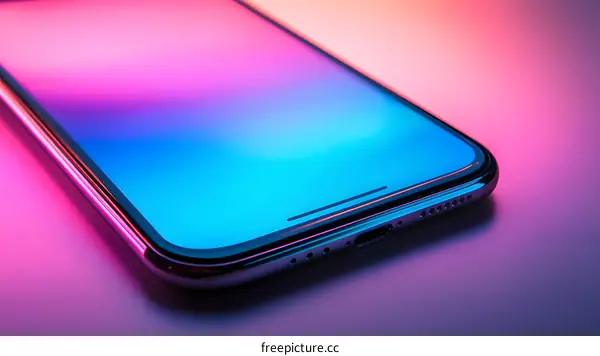 Smartphone With Neon Lights