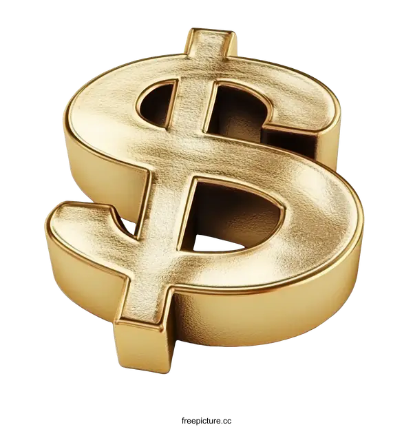 [Transparent Background PNG]Golden Dollar Sign Illustration